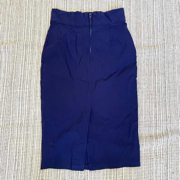 Pinup Couture navy blue midi pencil skirt - Picture 3 of 3